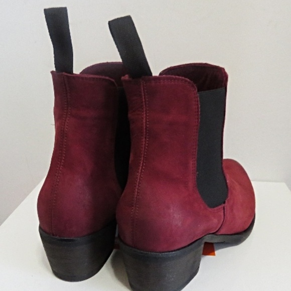 Retail $155 KUNITZ Ritchie Short Bootie Cherry Color Size 37 - Picture 3 of 7